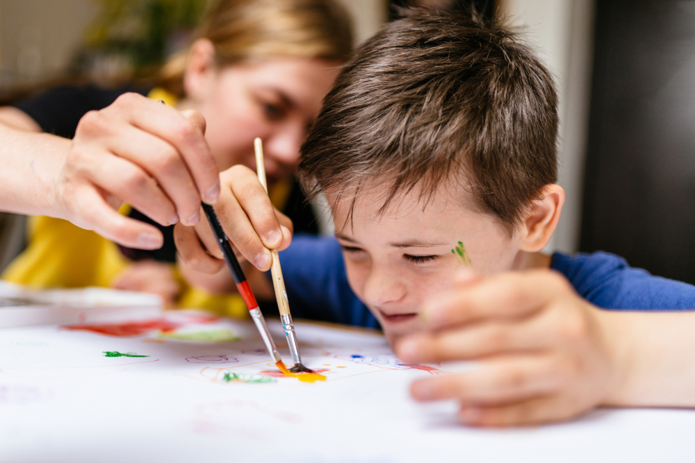 Gracious Services Summer Behavioral Special Needs paint activity